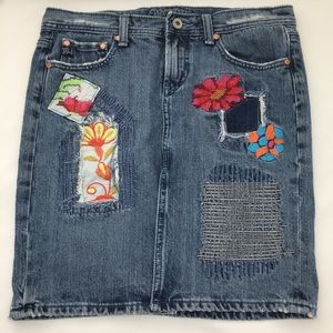 Miss Me Blue Denim Distressed Pencil Skirt Sz M